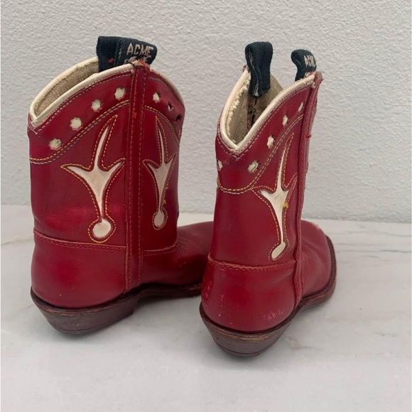 Vintage rare ACME red toddler/ infant cowboy boots - Picture 5 of 8